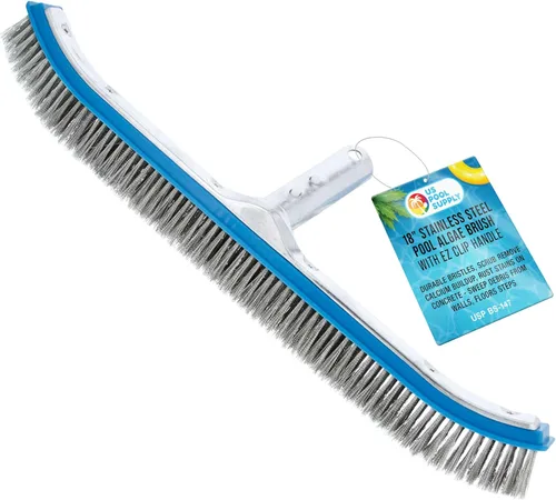 Vista 7 de U.S. Pool Supply - Cepillo de piscina para piscinas enterradas - Cabezal de cepillo de piscina de 5" de acero inoxidable, cerdas de alambre