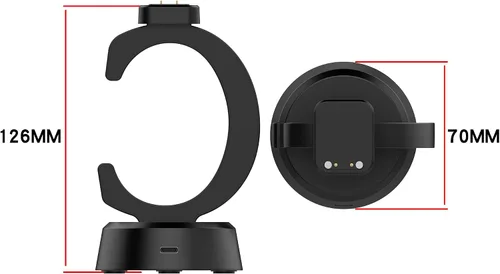 Vista 2 de Soporte de cargador para reloj inteligente, reemplazo universal de 2 pines de 0.300 in, base de carga magnética mejorada compatible con reloj