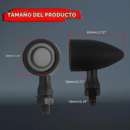 Vista 6 de FATECIM 4X Luces Traseras LED Tipo Bala para Motocicleta de 40 LED, Señales de Giro, Luces de Funcionamiento, Freno y Parada, Luces Traseras