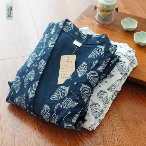 Vista 5 de FANCY PUMPKIN Yukata - Bata tipo kimono para hombre Khan Vaporizado Ropa Pijama