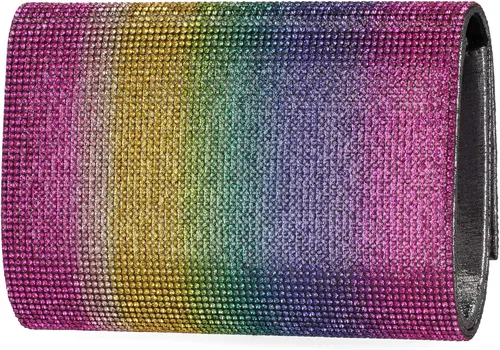 Vista 4 de Jessica McClintock Alexis Sparkle and Shine - Bolso de mano con diseño de arcoíris Arcoiris Rainbow