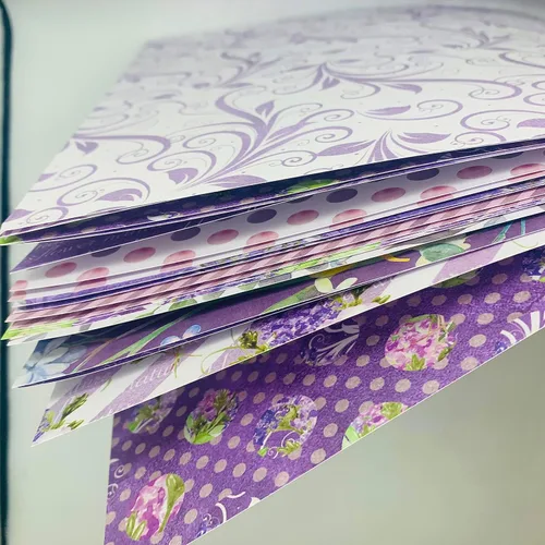 Vista 3 de Papel de tarjeta morado de 12 x 12 pulgadas, paquete de papel pesado de una sola cara, suministros para álbumes de recortes para manualidades