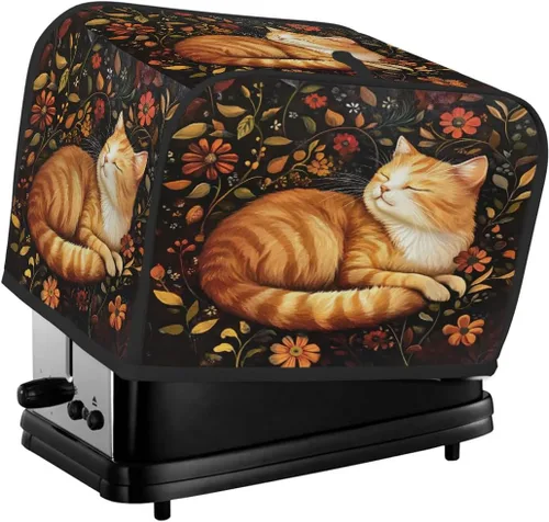 Vista 43 de Funda para tostadora de animales de gallo, 2 rebanadas, protección contra el polvo y las huellas dactilares, fundas para pan, fundas lavables