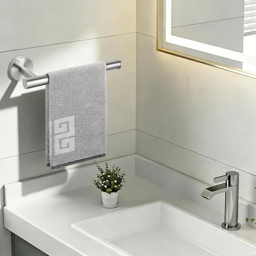 Vista 5 de NearMoon Soporte para Toalla de Mano/Anillo para Toalla, Barra de Toalla de Mano de Acero Inoxidable Gruesa para Baño, Porta Toalla Montado