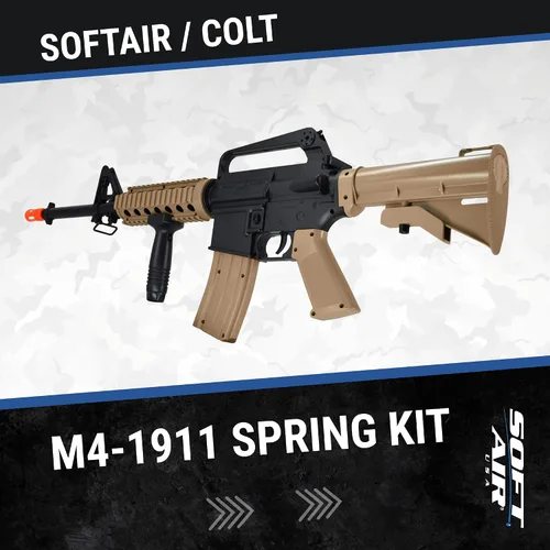 Vista 5 de Soft Air Colt RIS Spring Airsoft Rifle and Pistol On-Duty Kit de servicio, color marrón