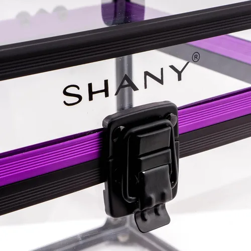 Vista 8 de SHANY Estuche transparente para cosméticos y artículos de tocador, organizador de maquillaje de viaje extra grande con cierre seguro y detalles negro