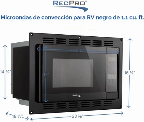 Vista 3 de RecPro RV Horno de microondas con convección 1.1 pies cúbicos 120V Microondas Electrodomésticos Reemplazo directo para High Pointe y Negro