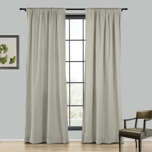 Vista 6 de ChadMade Cortina de lino de 100 pulgadas de ancho x 108 pulgadas de largo, panel de cortina para oscurecer la habitación, panel de cortina 4 en 1