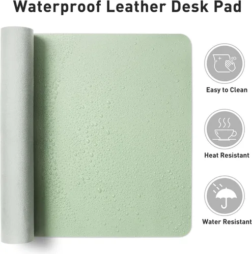 Vista 7 de Aothia - Protector de escritorio de cuero sintético grande, base antideslizante para mouse y superficie para escribir, impermeable, fácil de Agua