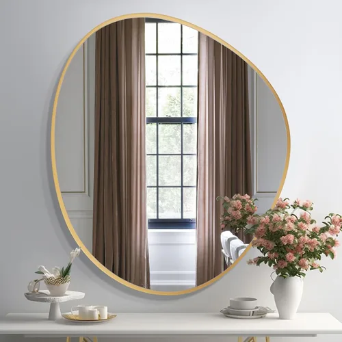 Vista 30 de WallBeyond Espejo asimétrico, espejo de pared irregular, espejos de pared decorativos para dormitorio, sala de estar, entrada, pasillo, espejo