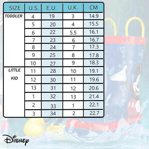 Vista 7 de Disney Mickey Mouse Rubber Rainboots - Attached Handles - Toddler and Little Kid