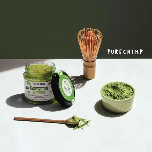 Vista 7 de PureChimp Polvo de matcha de grado ceremonial, 1.75 onzas. Té japonés puro de grado ceremonial matcha cultivado en sombra en Kagoshima. Polvo de té