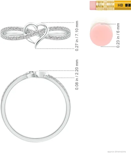 Vista 5 de Angara Anillo de promesa de diamante natural para mujeres, niñas en plata de ley oro macizo de 14 quilates, piedra natal de abril, regalo para su