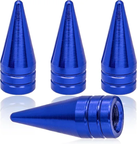 Vista 39 de 4 piezas de tapas de válvula de rueda con forma de punta, válvula de rueda de aleación de aluminio con punta, cubiertas universales de válvula