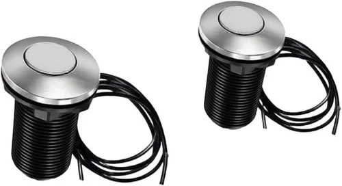 Vista 4 de Garbage Disposal Air Switch Kit Brushed Stainless Steel Push Button for Sink for top Mount With 1.5m Hose Compatible for Waste King ISE for ge Food