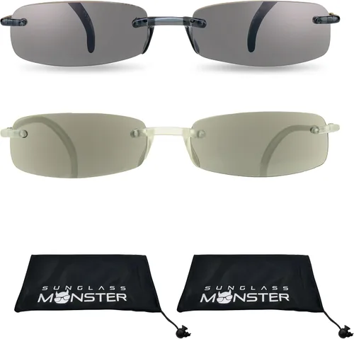 Vista 11 de proSPORT 2 pares de lentes de sol de lectura tintados, sin montura para hombres y mujeres