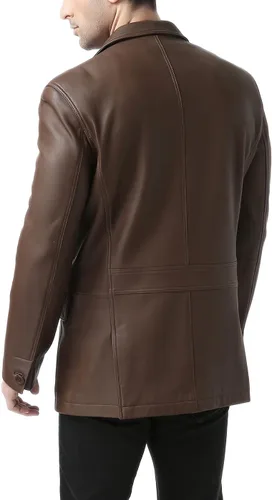 Vista 5 de BGSD Chaqueta deportiva de piel de cordero con 2 botones para hombre (regular, grande y alta y corta)