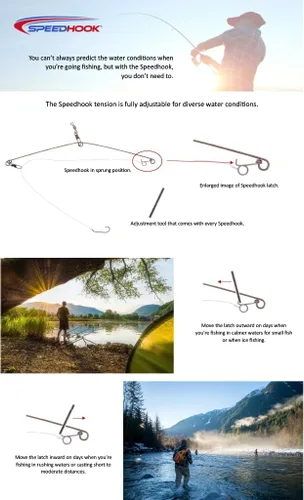 Vista 7 de Gancho de pesca cargado por resorte, hecho con forma de alambre aliviado de estrés de acero inoxidable, establece automáticamente el gancho