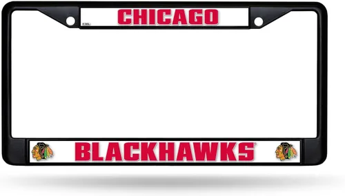 Vista 18 de Rico Industries NHL Hockey Anaheim Ducks - Marco cromado negro con insertos de plástico, 12 x 6 pulgadas, accesorio para automóvil o camión