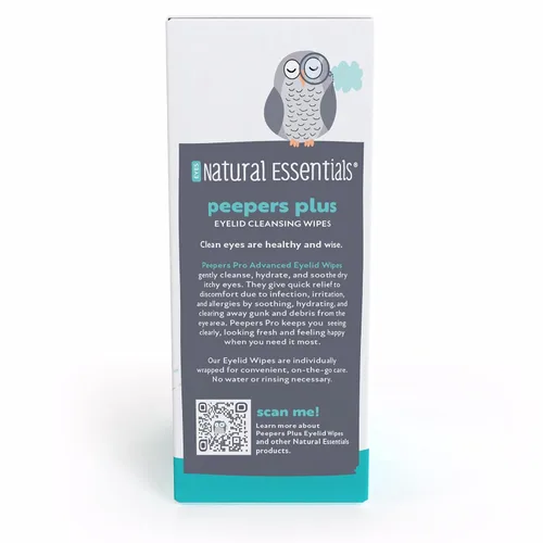 Vista 9 de Toallitas para párpados Peepers Plus de Natural Essentials, toallitas para ojos sin conservantes y sin enjuague para uso diario, ácido hialurónico