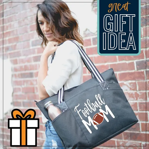 Vista 5 de Brooke & Jess Designs Sports Mom - Bolsa grande con cremallera y bolsillos para mujer