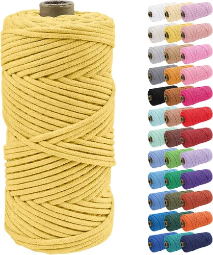 Vista 59 de JeogYong Cuerda de macramé de 0.157 in x 109 yardas, cuerda trenzada de algodón natural, cuerda de macramé para bolsas de ganchillo, colgar