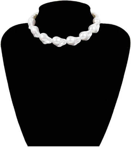 Vista 7 de Cathercing Gargantilla con colgante de perlas irregulares barrocas para mujer, dije vintage, cadena ajustable, simple y elegante, accesorios lindos
