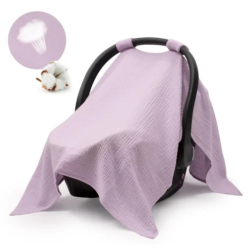 Vista 8 de Fundas de asiento de automóvil 100% muselina de algodón para bebés, funda universal para asiento de automóvil de bebé, cubierta de asiento