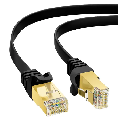 Vista 35 de Cable Ethernet Cat 7 de 0.6 pies, cable de Internet de alta velocidad de 10 Gbps, blindado SFTP, cobre puro OFC, cable de red LAN RJ45 CAT7