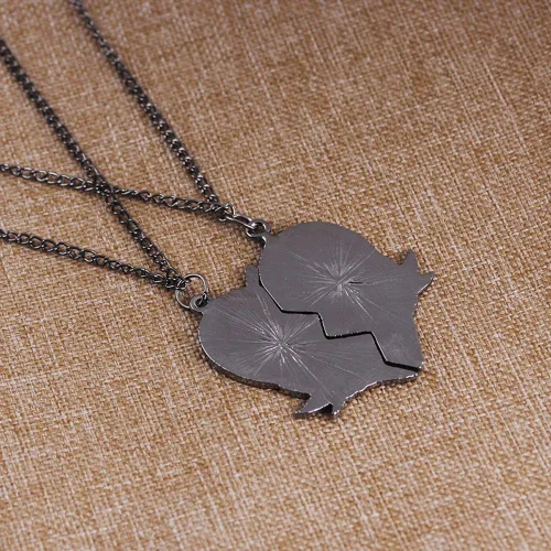 Vista 6 de Collar para mejores amigos de Buds, 2 juegos de collares con colgante de corazón dividido BFF para niñas
