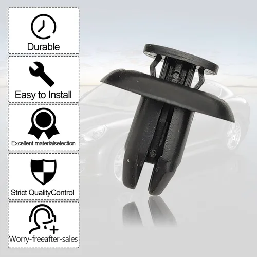 Vista 5 de 30 piezas de cubierta del motor del parachoques del alerón de salpicaduras con clip de retención de tipo de empuje compatible con Mazda 3 5 6 CX-3