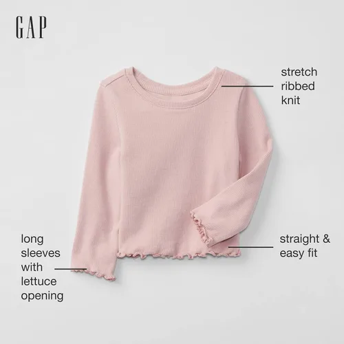 Vista 2 de GAP Camiseta de punto acanalado para bebé niña