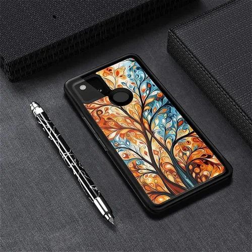 Vista 919 de Compatible con Google Pixel 4A 5G Mobile Case Creative Acrylic Panel trasero Silicona Protección Grip especialmente diseñado para Google Pixel 4A 5G