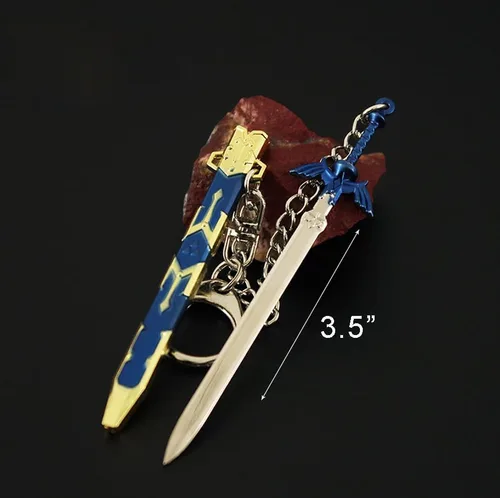 Vista 3 de Koelin Zelda Llavero Master Mini Sword Llavero Katana Llavero para Hombres Mujeres Legendof Zeld the Tears Kingdom Disguise Link Sword Backpack