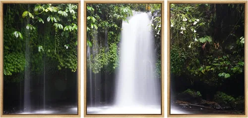 Vista 49 de SIGNWIN Lienzo enmarcado para pared, juego de decoración de guardería de bosques, niebla y niebla sobre bosque de montaña oscura, naturaleza, arte