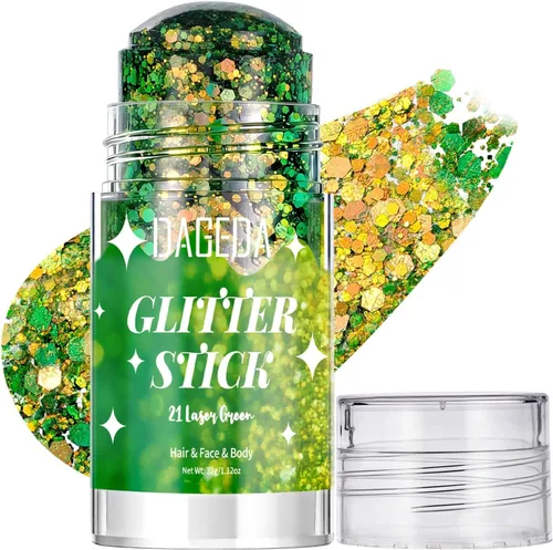 Vista 11 de DAGEDA - Barra de maquillaje con purpurina para el cuerpo de sirena, para el cabello brillante