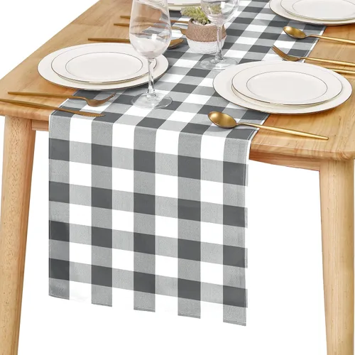 Vista 31 de Hiasan - Mantel cuadrado a cuadros, 30 x 30 pulgadas, tela impermeable y resistente a las arrugas para picnic, cena y fiesta, tela de poliéster