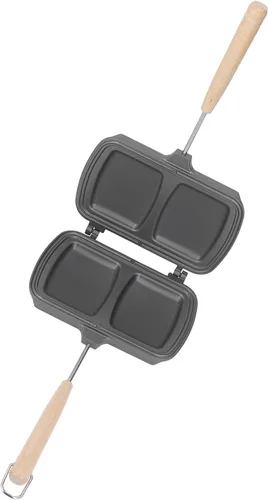Vista 5 de Sartén de doble cara, sartén doble de aluminio antiadherente, máquina de queso a la parrilla, sándwich antiadherente para parrilla, sartén