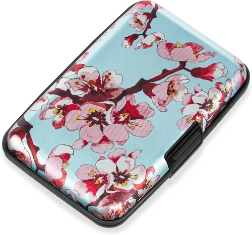 Vista 29 de Mayski Soporte para tarjetas de crédito, bloqueo RFID, funda rígida de aleación de aluminio, pequeña cartera de metal para mujeres y hombres