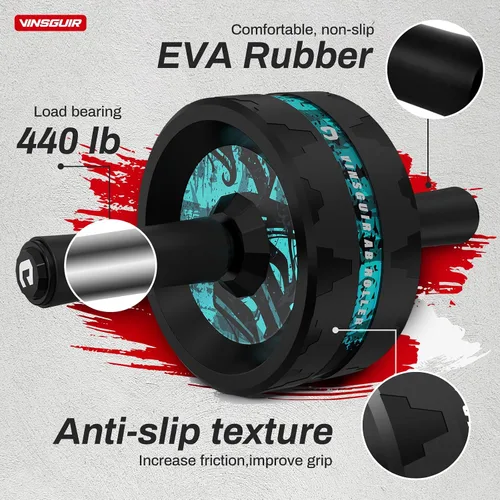 Vista 6 de VINSGUIR Ab Roller Wheel, Abs & Core Workout Equipment for Home Gym with Knee Pad Accessories, Abdominal Wheel for Full-body Strength Training