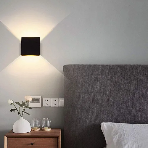 Vista 8 de Lightess Aplique de pared interior regulable de 10W, lámpara de pared LED moderna negra, luces de montaje en pared hacia arriba y hacia abajo, mini