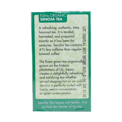 Vista 3 de Eden Alimentos Té Sencha Verde Orgánico, 16 ct