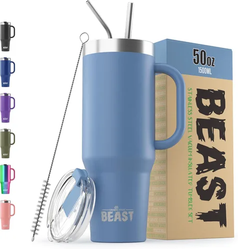 Vista 45 de Beast Vaso de 10 oz de Acero Inoxidable con Aislamiento al Vacío para Café y Hielo de Doble Pared Termo de Viaje (Blanco Ártico)
