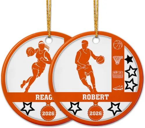 Vista 8 de Adorno de cerámica para jugador de bádminton, regalo para hombres y mujeres, adorno de cerámica personalizado para Navidad 2025, adorno para amantes