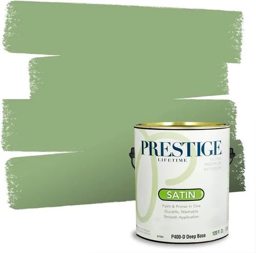 Vista 191 de PRESTIGE Pintura exterior e imprimación en uno, aloe, plano, 1 galón