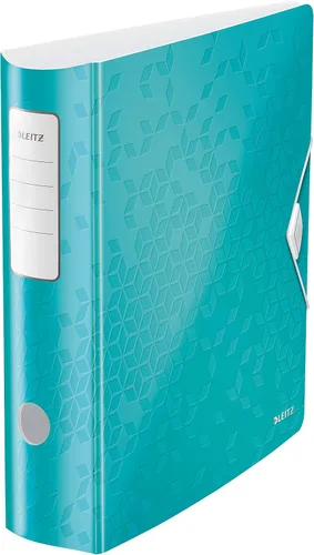 Vista 16 de LEITZ 11060036 – Archivo de palanca Polyfoam 180º Curvo con Cierre de Goma Active Wow DIN A4 2.953 in Azul Metálico
