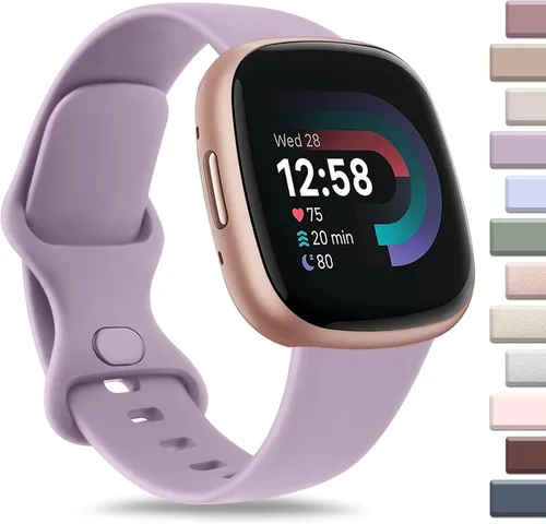 Vista 20 de AK Correa deportiva compatible con Fitbit Sense 2, Versa 4, Versa 3, correas clásicas de silicona suave para reloj inteligente, para mujeres