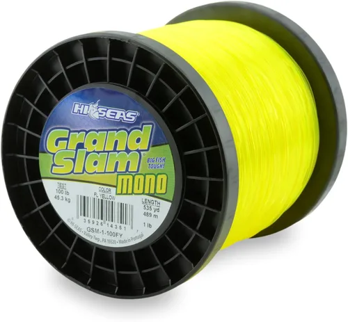 Vista 35 de Sedal de Pesca de Monofilamento HI-SEAS Grand Slam - Fuerte y Resistente a la Abrasión en Transparente, Rosa, Verde, Azul Ahumado, Amarillo Amarillo