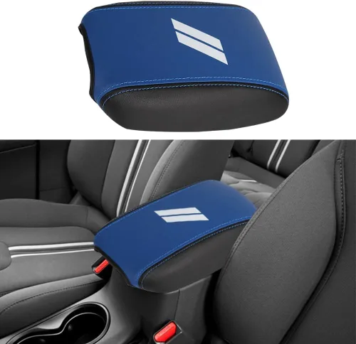 Vista 19 de Funda para el reposabrazos de la consola central, de piel, antiarañazos, de protección, accesorios de decoración interior, para Tesla Model 3 Negro