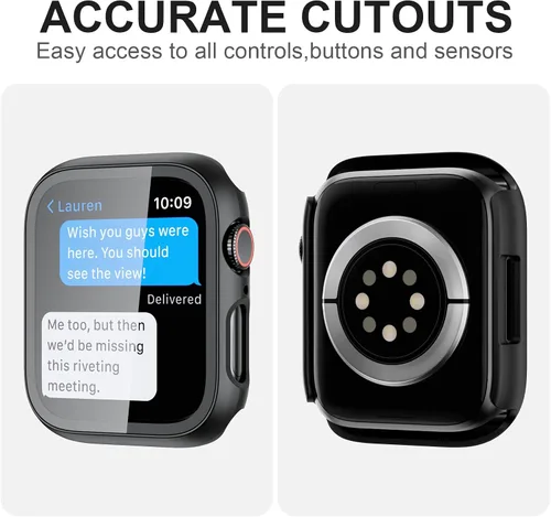 Vista 3 de JZK - Juego de 12 fundas con protector de pantalla de vidrio templado para Apple Watch Series 3/2/1 de 38 mm, JZK Funda protectora de PC duro